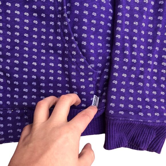 Vintage Stussy Monogram Hoodie XL Purple - Picture 12 of 13